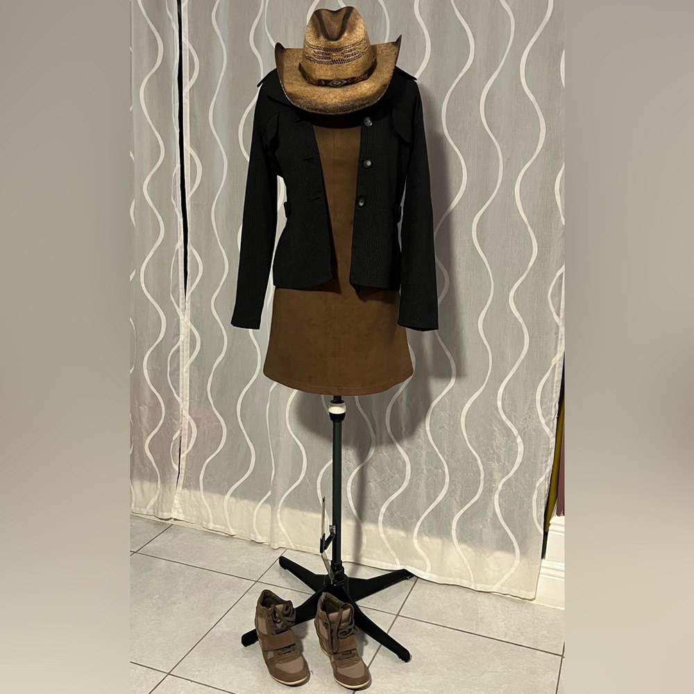 Chic Brown Sleeveless Low Back Sheath Dress
